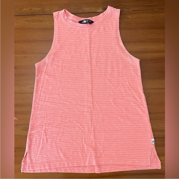 🏔️ The North Face Emerine Tank M – Spiced Coral Lightweight Knit Stripe Top - Picture 2 of 5